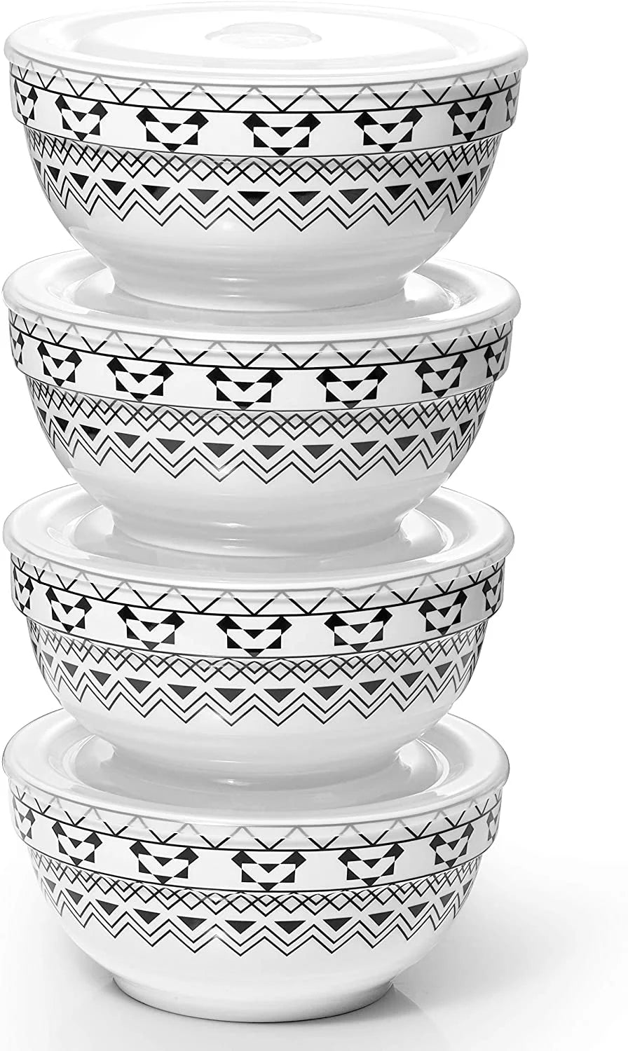 4 Pack 22 oz Porcelain Ceramic Bowls with Lid X49944