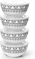 4 Pack 22 oz Porcelain Ceramic Bowls with Lid X49944