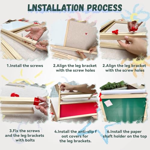 Adjustable Wooden Double Sided Magnetic Art Easel W22056
