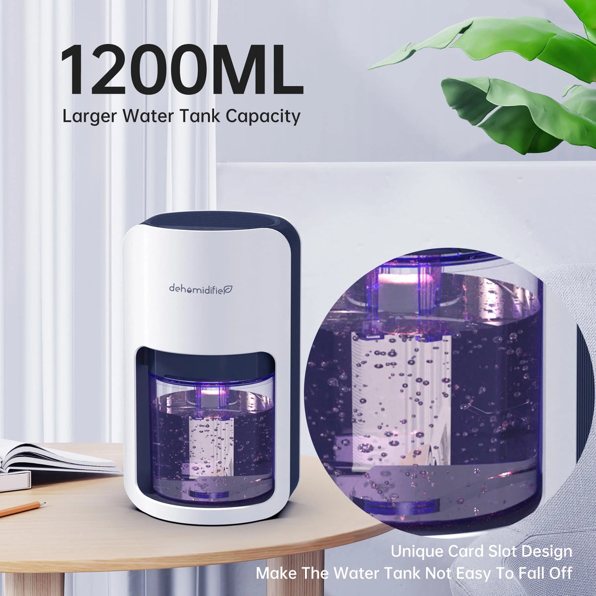 1200ml Ultra Quiet Dehumidifier with Automatic Defrosting W70948