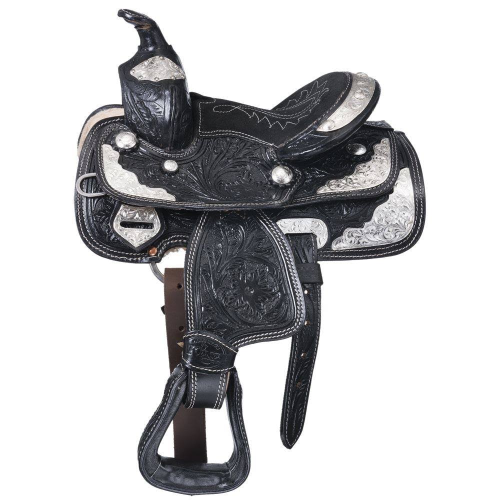 Black Silver Accents Western Saddle K380