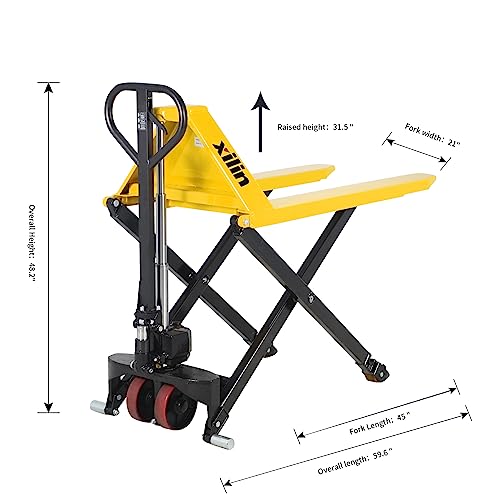 Manual Pallet Jack Hand Pallet Truck 2200lbs Capacity 3.3" Lowered 45" Lx21"W 31.5 Lift Height V362509