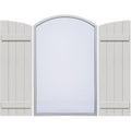 Rustic Faux Wood Shutters with Elliptical Arch Top U8841