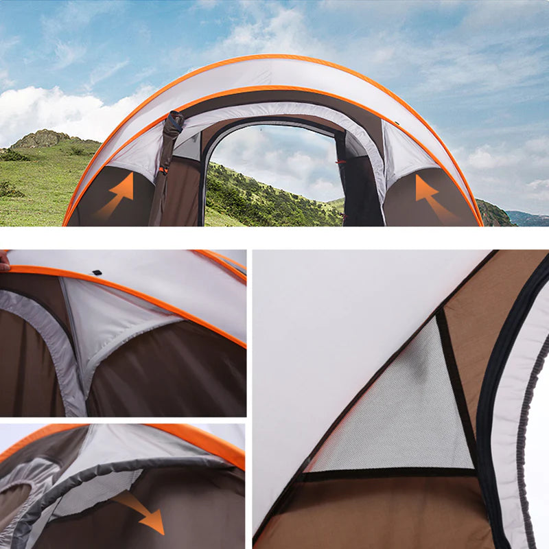 4/6/8 Person Water-Resistant Windproof Camping Tent with Carry Bag L105002