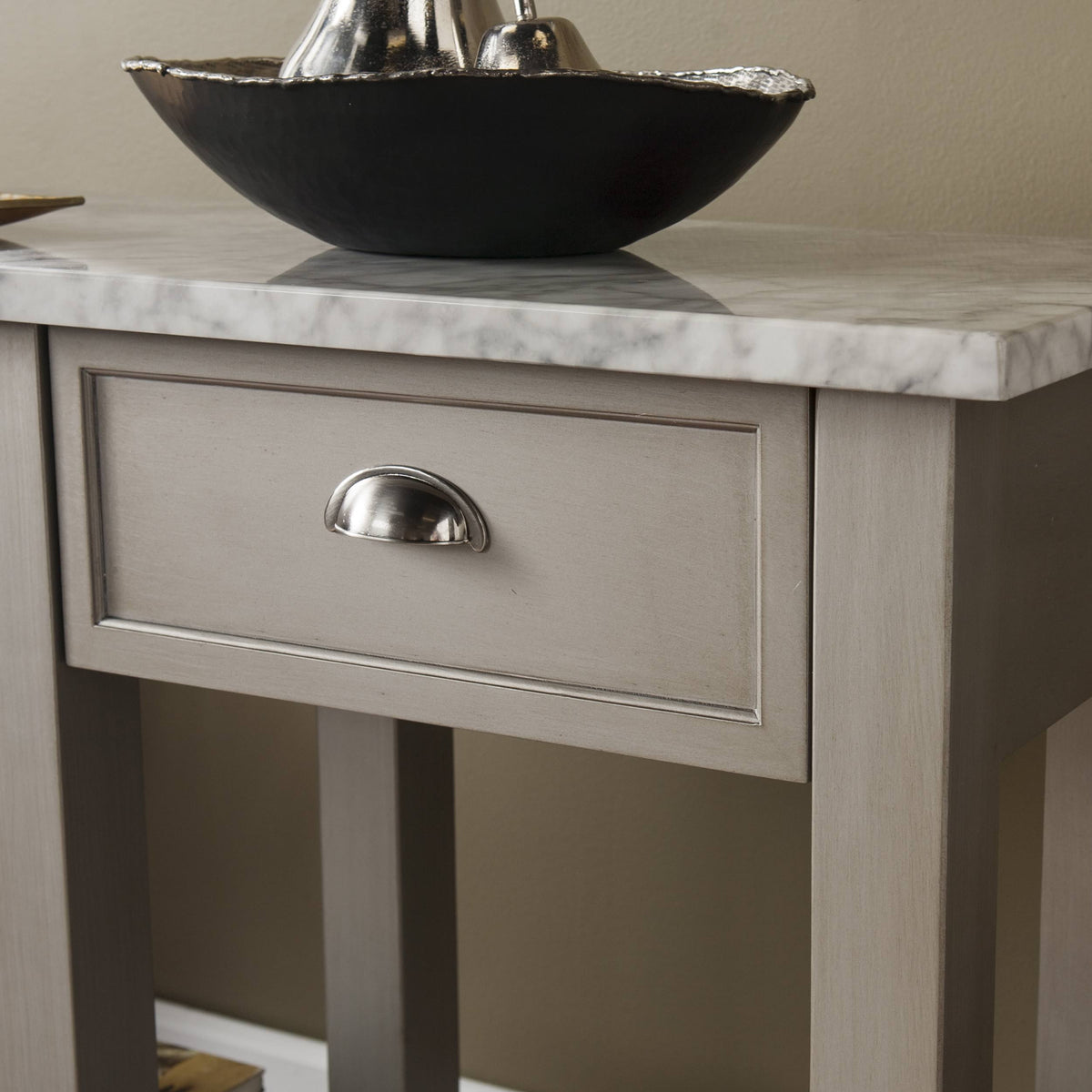 Faux Marble Rectangular Console Table T441939
