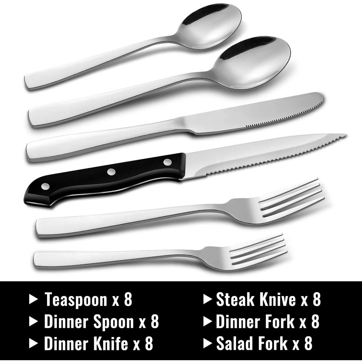 49-Piece Stainless Steel Silverware Set with Organizer M430