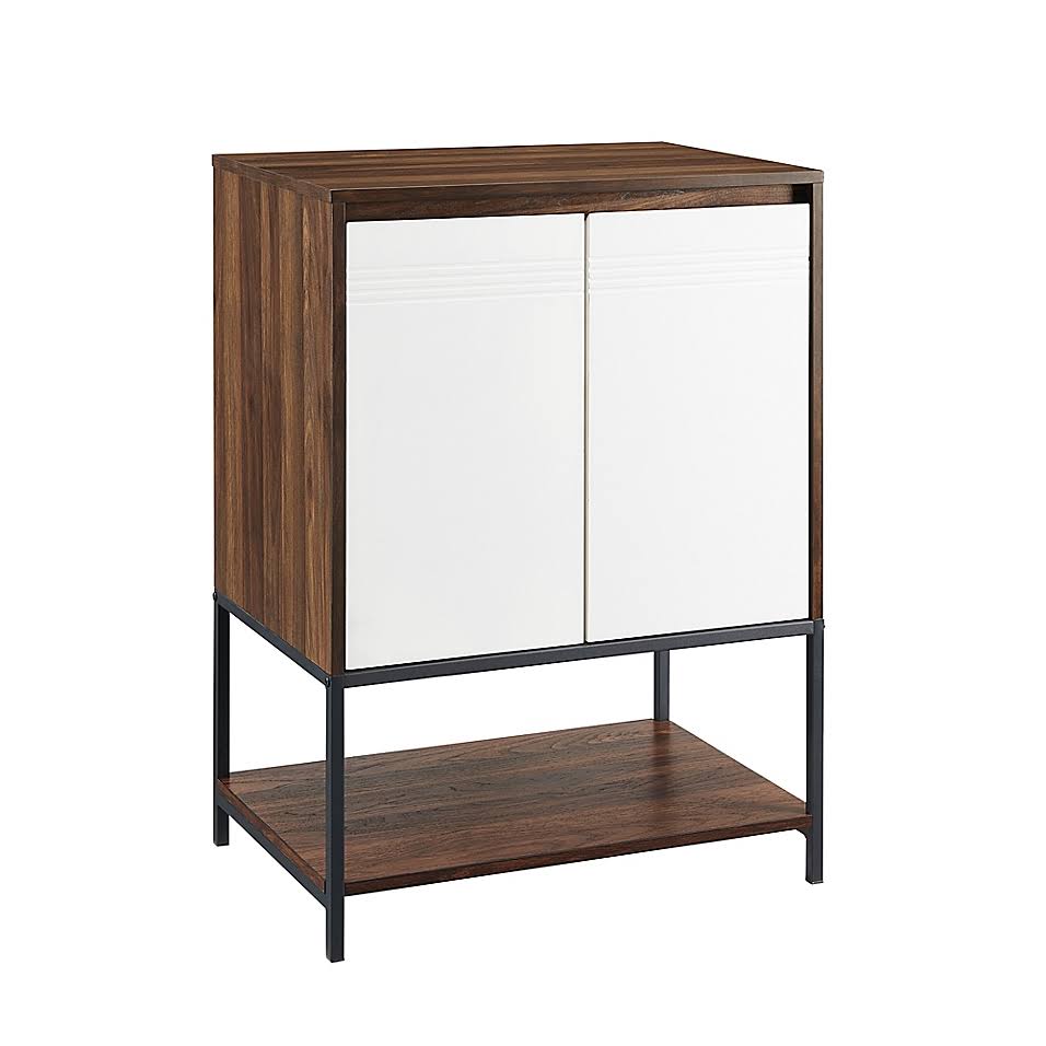 White Dark Walnut Accent Cabinet M19220