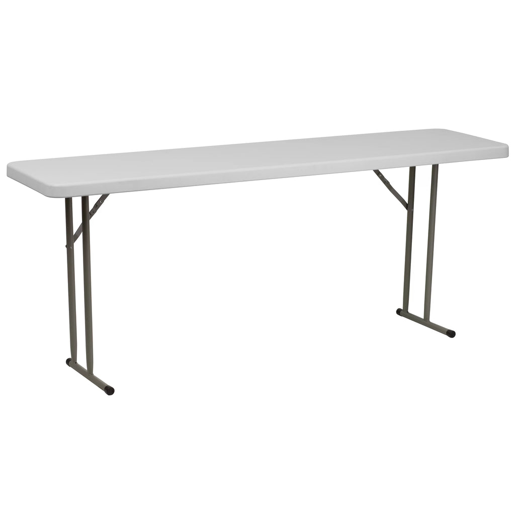6-Foot Granite White Plastic Folding Training Table L637