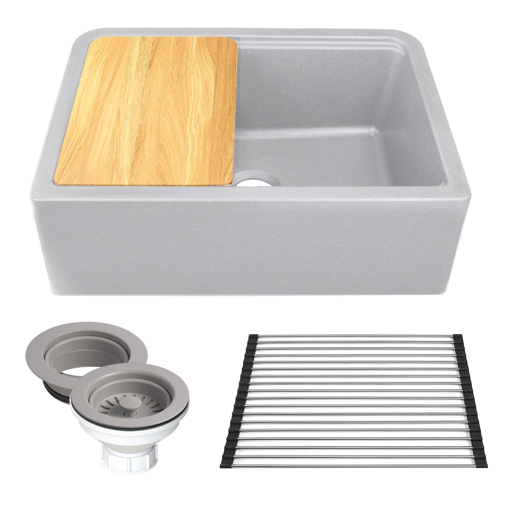33-inch Reversible Granite Composite Apron Sink with Accessory Pack Q6114