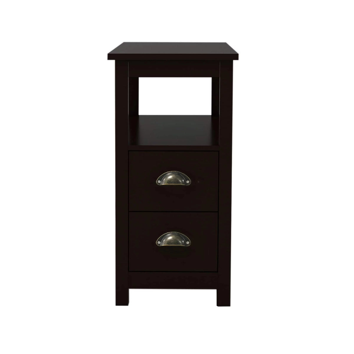 Narrow End Table with 2 Drawers and 1 Open Shelf J532208