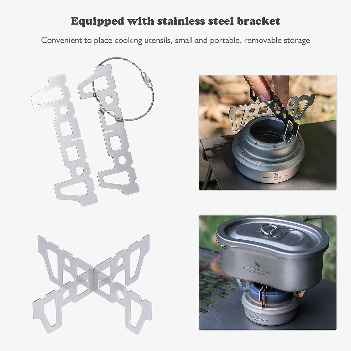 Titanium Mini Spirit Stove Cooker Burner with shelf T105012