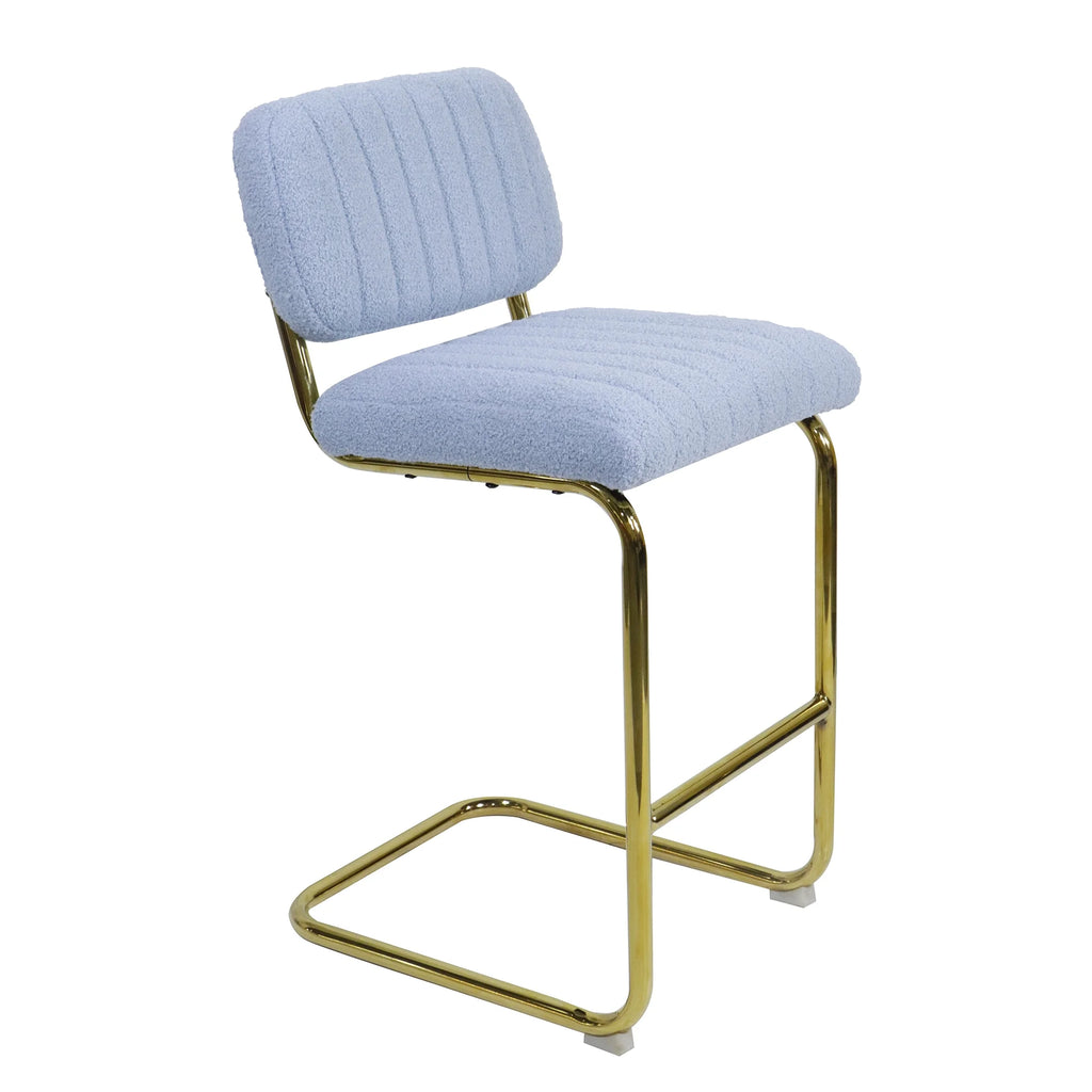 Blue Boucle Upholstered Bar Stools Set of 2 X630