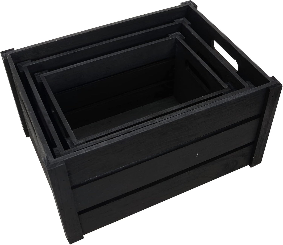 Natural Wooden Storage Nesting Crate Set, Pack of 2 O223940