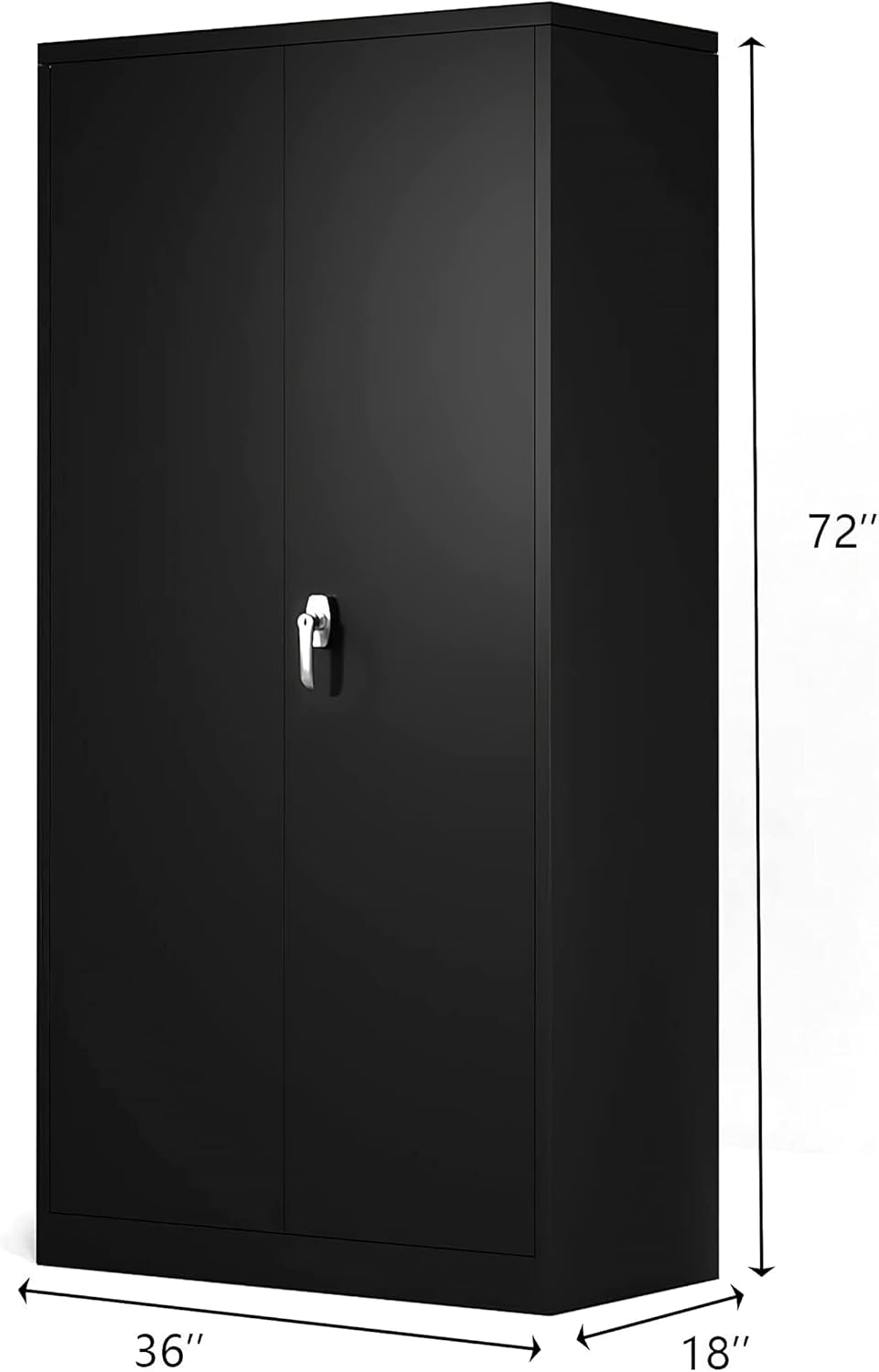 Large Space Steel Storage Cabinet with 4 Adjustable Shelves and Lock 2 Doors K30210