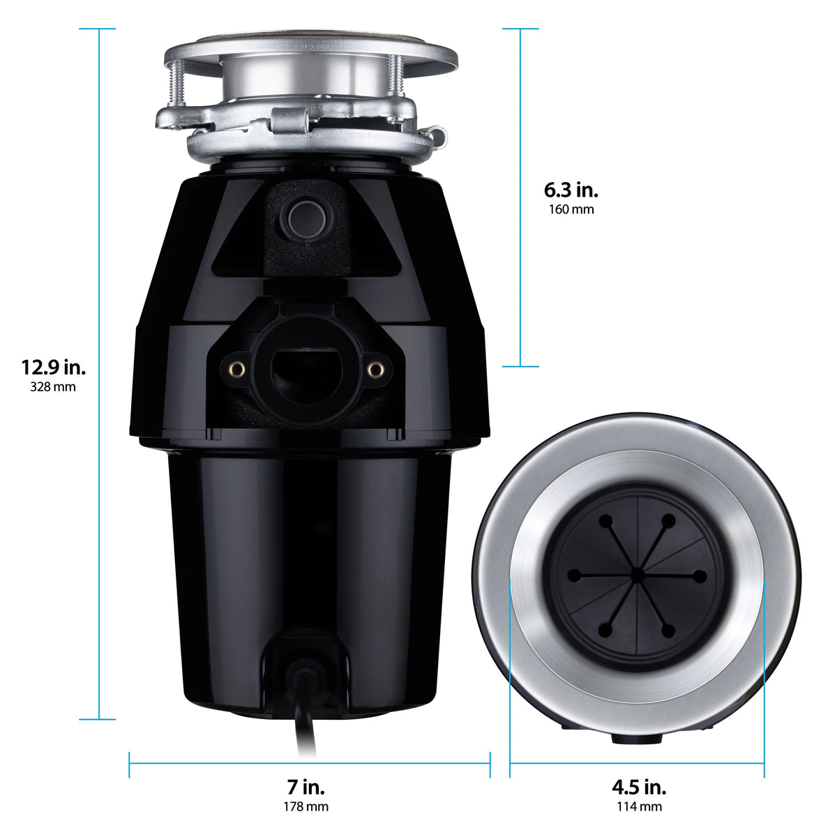 1/2 HP Garbage Disposal with Attached Power Cord E70899