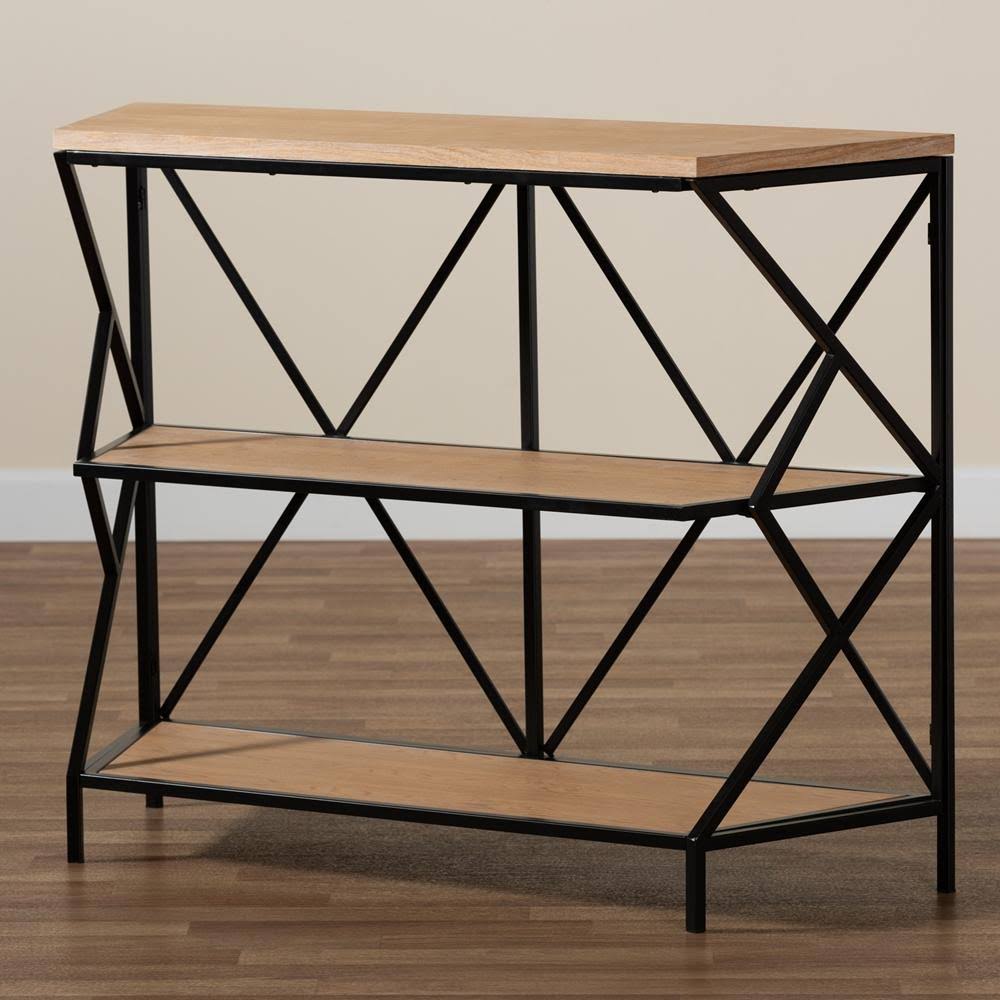 3-Tier Console Table Walnut Brown W979264