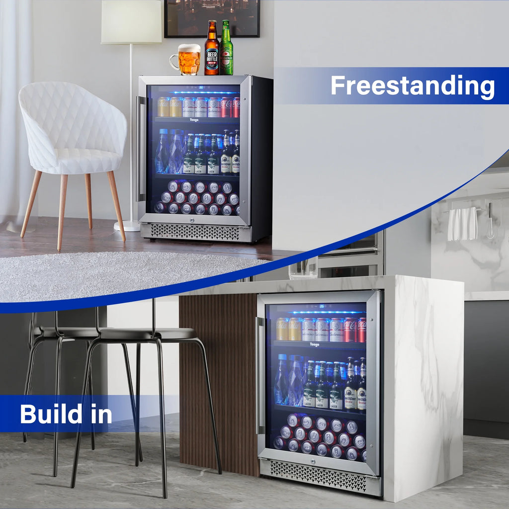 24 Can Beverage Refrigerator Cooler with Reversible Door J311
