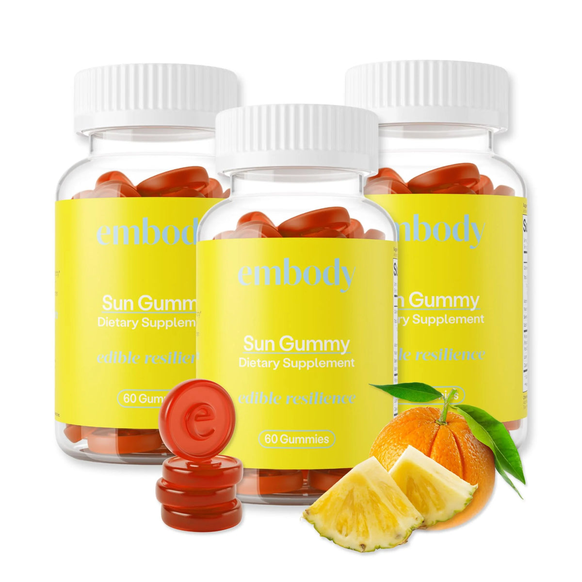 Orange Pineapple Antioxidant Sun Gummy Supplement, 60 Count Z12498