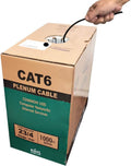 550MHZ CAT6 Plenum Cable 1000ft Blue, 23AWG 4Pair, Solid Network Cable Unshielded Twisted Pair (UTP), Available in Blue, White, Yellow, Gray, Purple, Green & Black (Blue) H45084