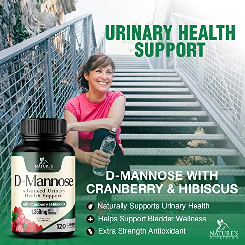 180 Capsules D-Mannose & Cranberry Extract 1350mg D353