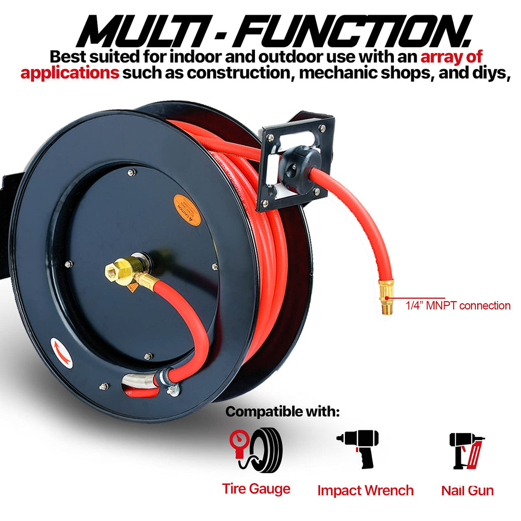 3/8" x 50' Heavy Duty Industrial Air Hose Reel N30923