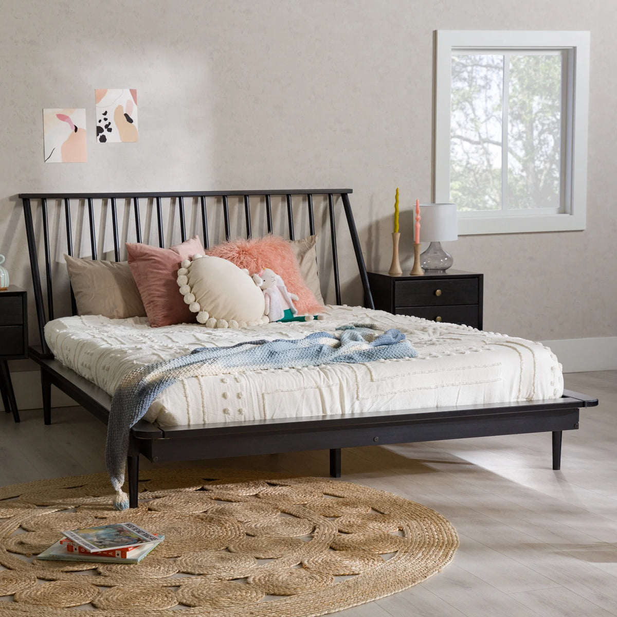 Queen Size Solid Wood Platform Bed C79054