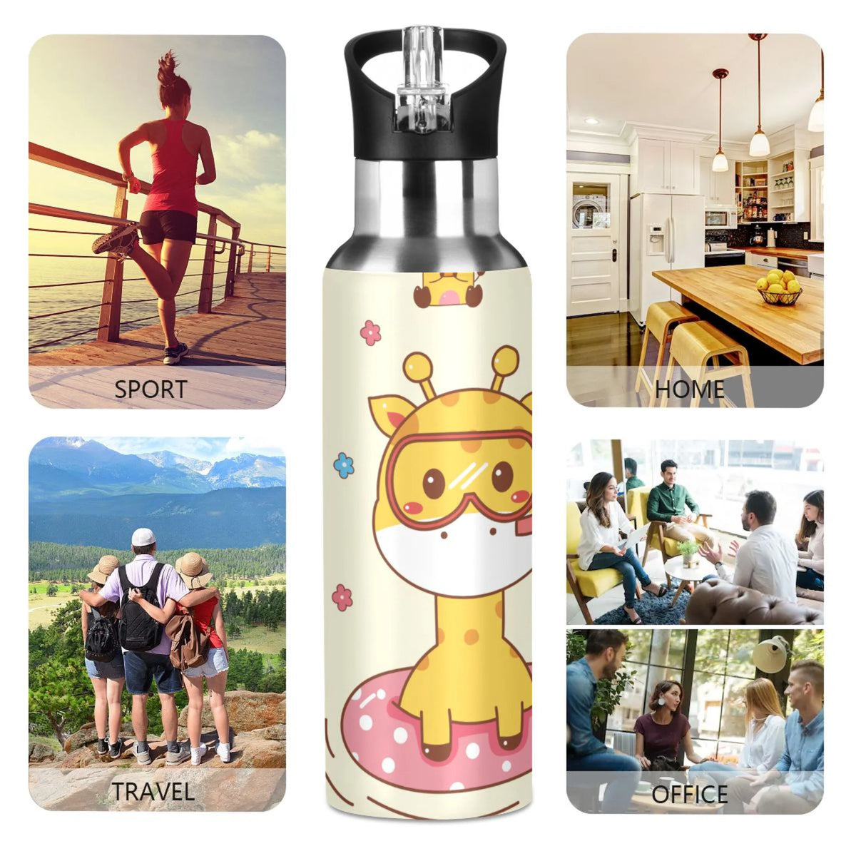 Stainless Steel Insulated Water Bottle with Straw Lid Z96804