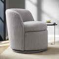 White Boucle Fabric Barrel Accent Chair G276122