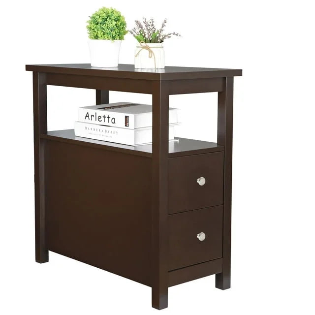Chairside End Table with 2 Drawer and Shelf T478590