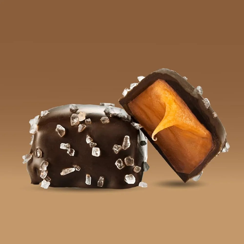 Dark Chocolate Sea Salt Caramel Squares Candy, 2-Pound Pack C4019