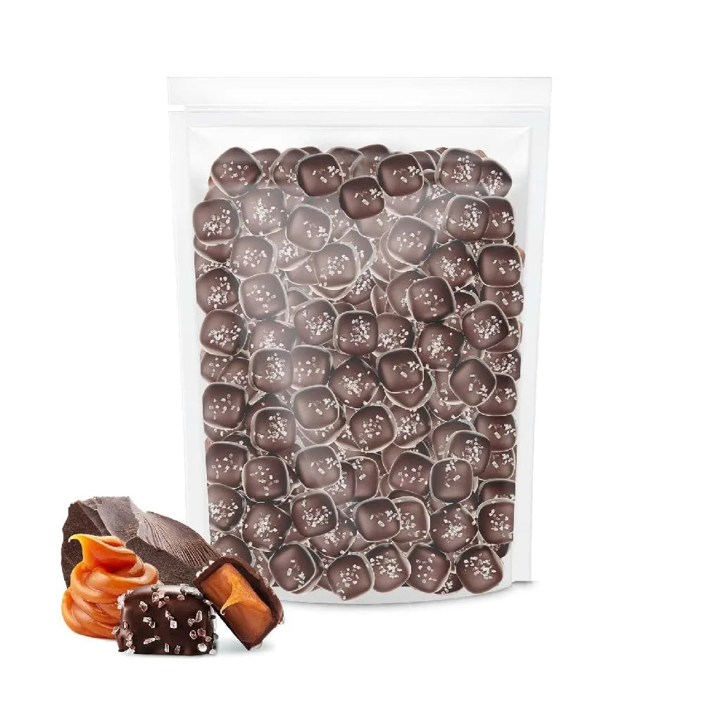 Dark Chocolate Sea Salt Caramel Squares Candy, 2-Pound Pack C4019
