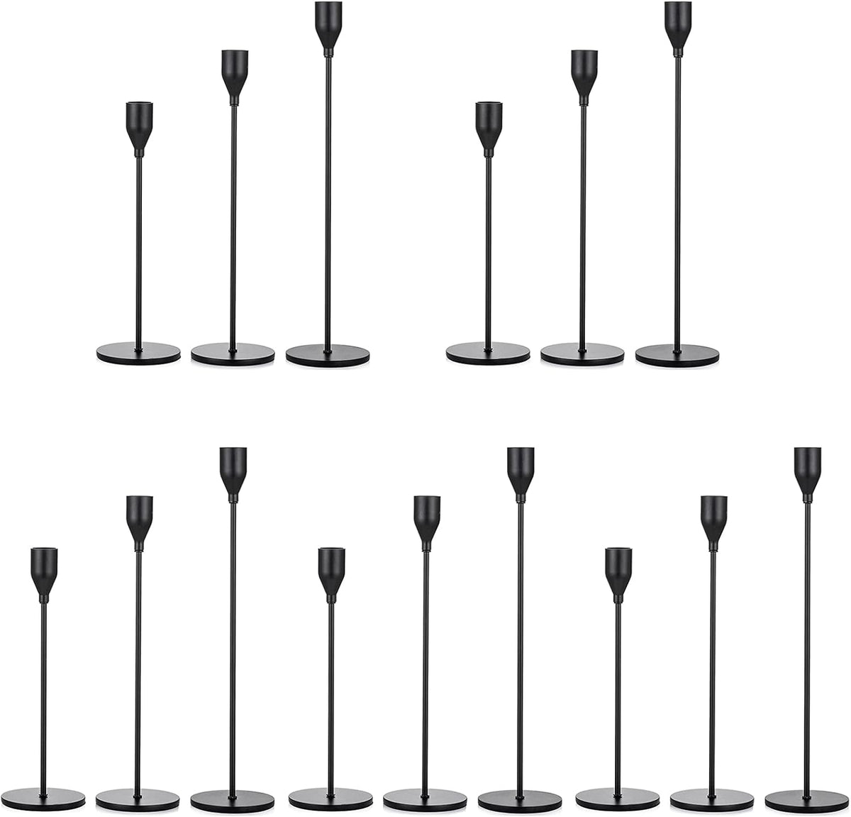 Black Taper Candle Holders Set of 3 H660