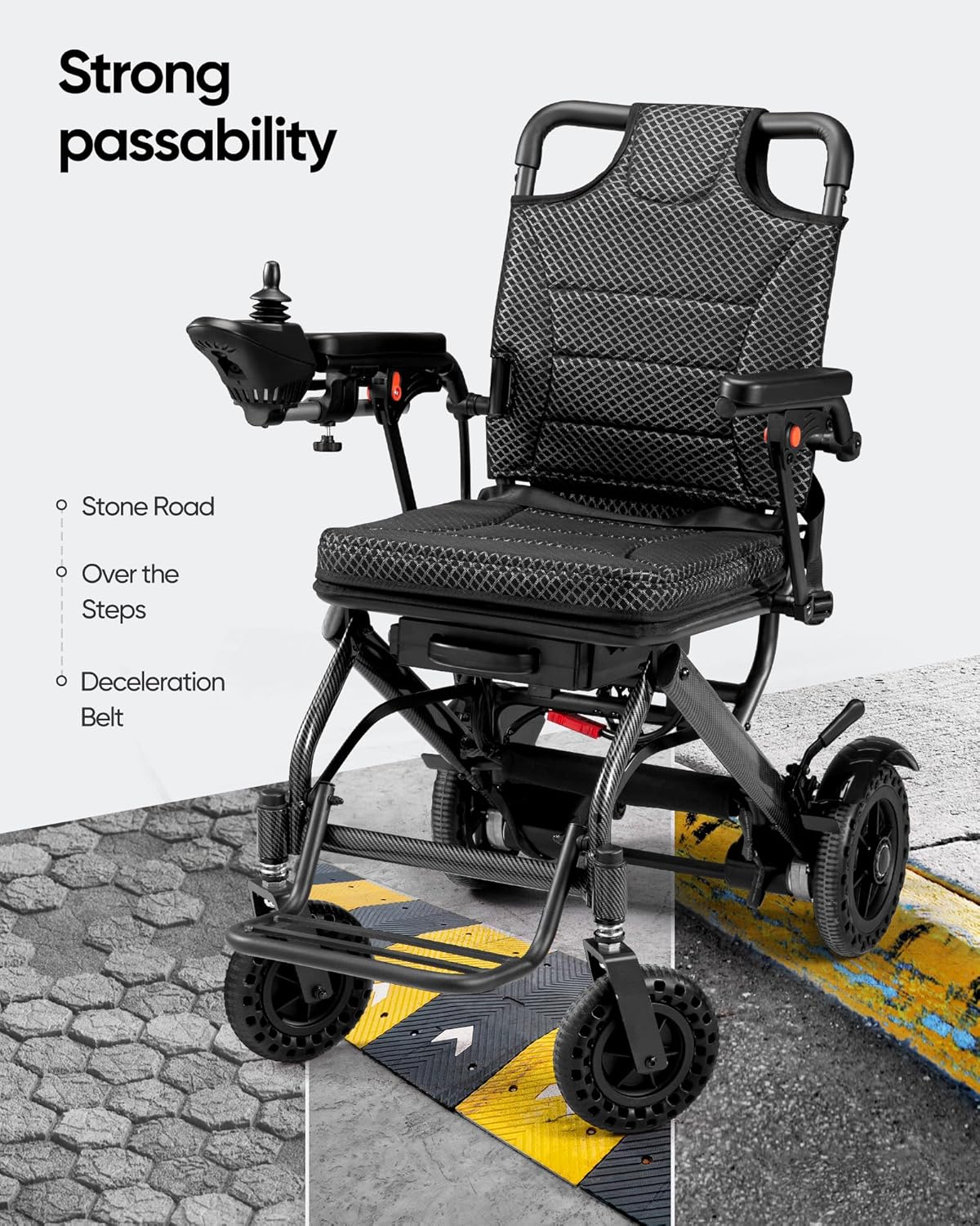 Super Lightweight 38lbs Foldable Electric Wheelchair W40206