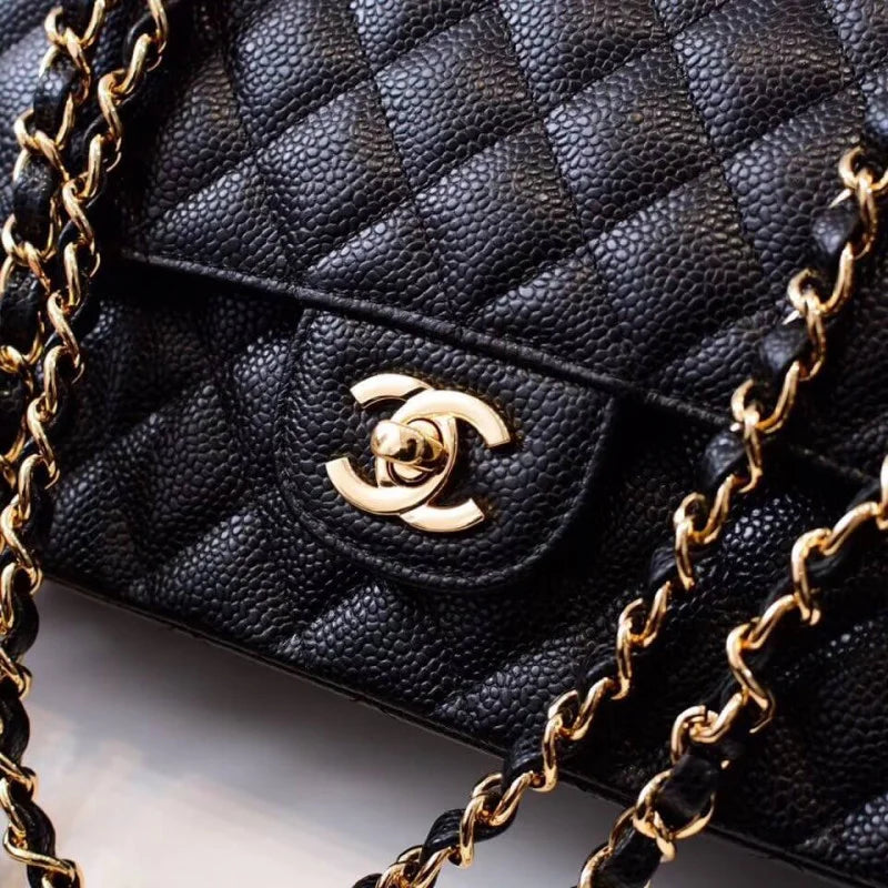 Black Caviar Calfskin Flap Bag X446