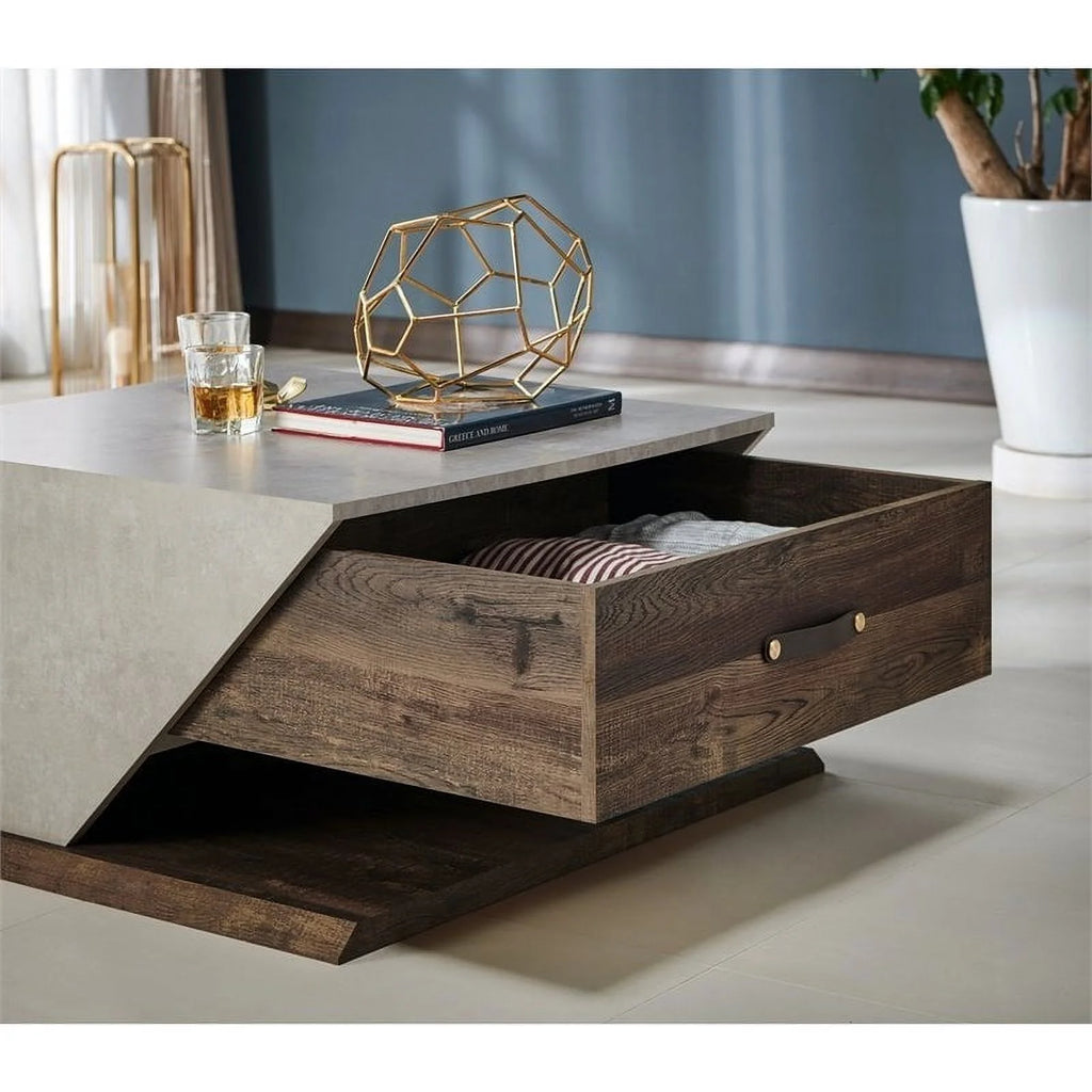 Oak Wood Storage Coffee Table and End Table Set G3589