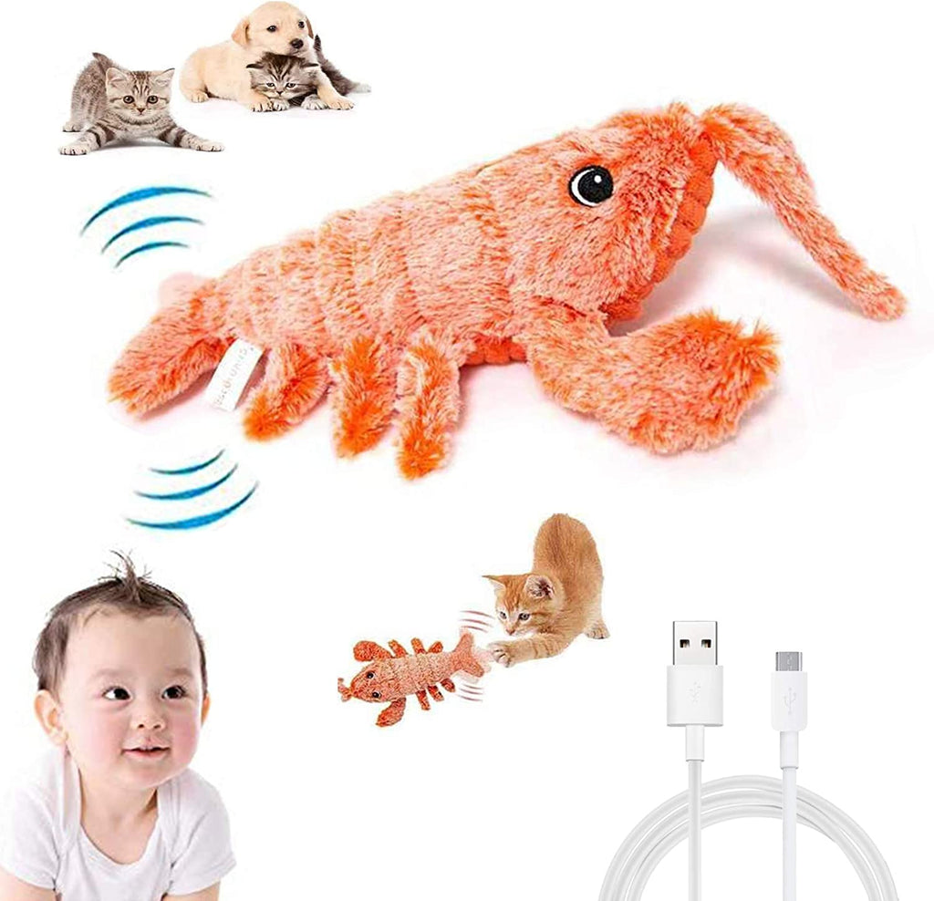 Flopping Lobster Cat Toy with Catnip Bag, Plush Interactive Cat Toys C196