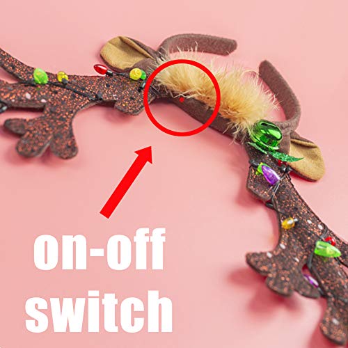 LED Reindeer Antlers Headband with Bells J8341