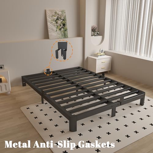 Black 16 Inch Metal Platform Full Size Bed Frame N209