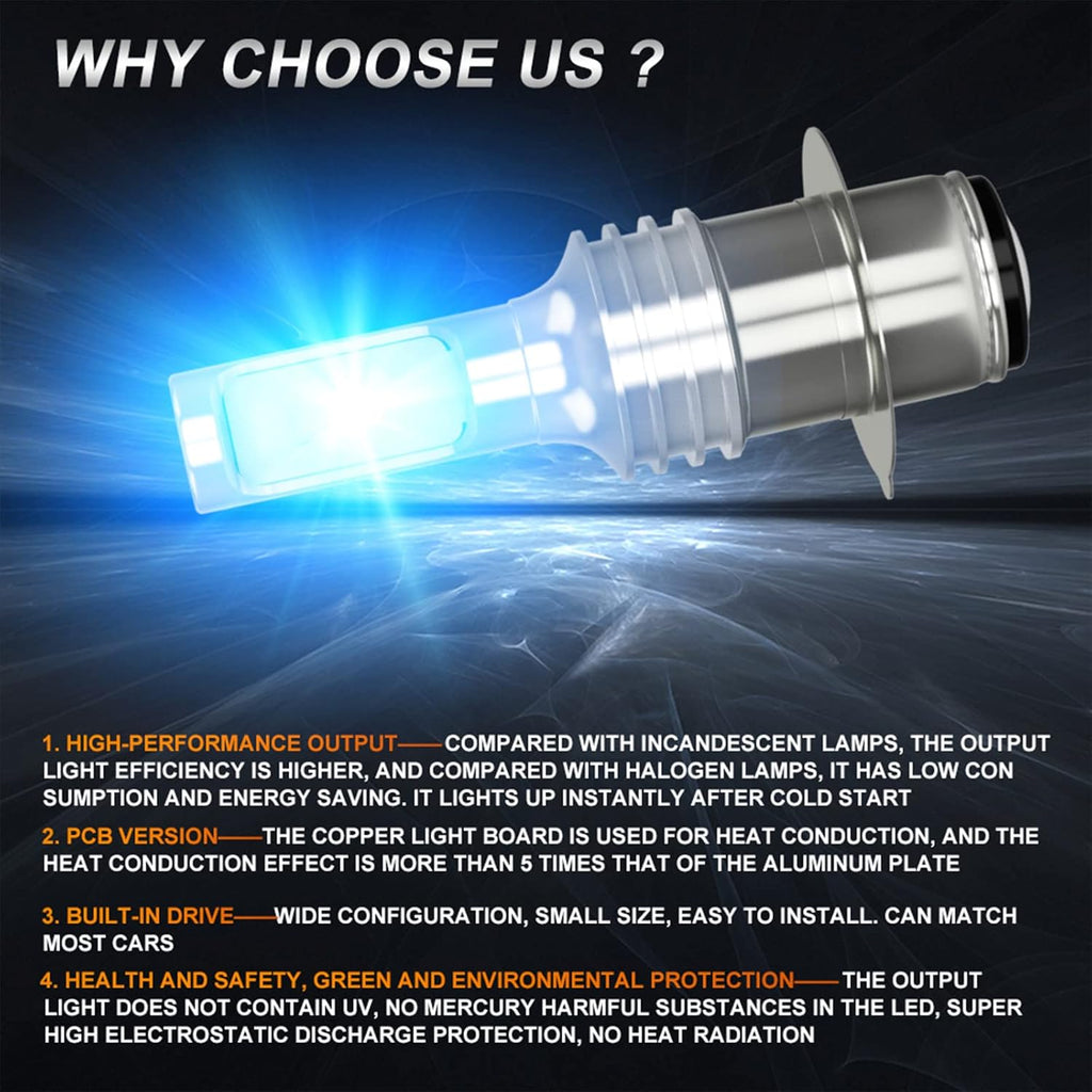 H6 H6M P15D BA20 LED Headlight Bulbs Combo Kit, Pack of 4 Pack of 2 W737433