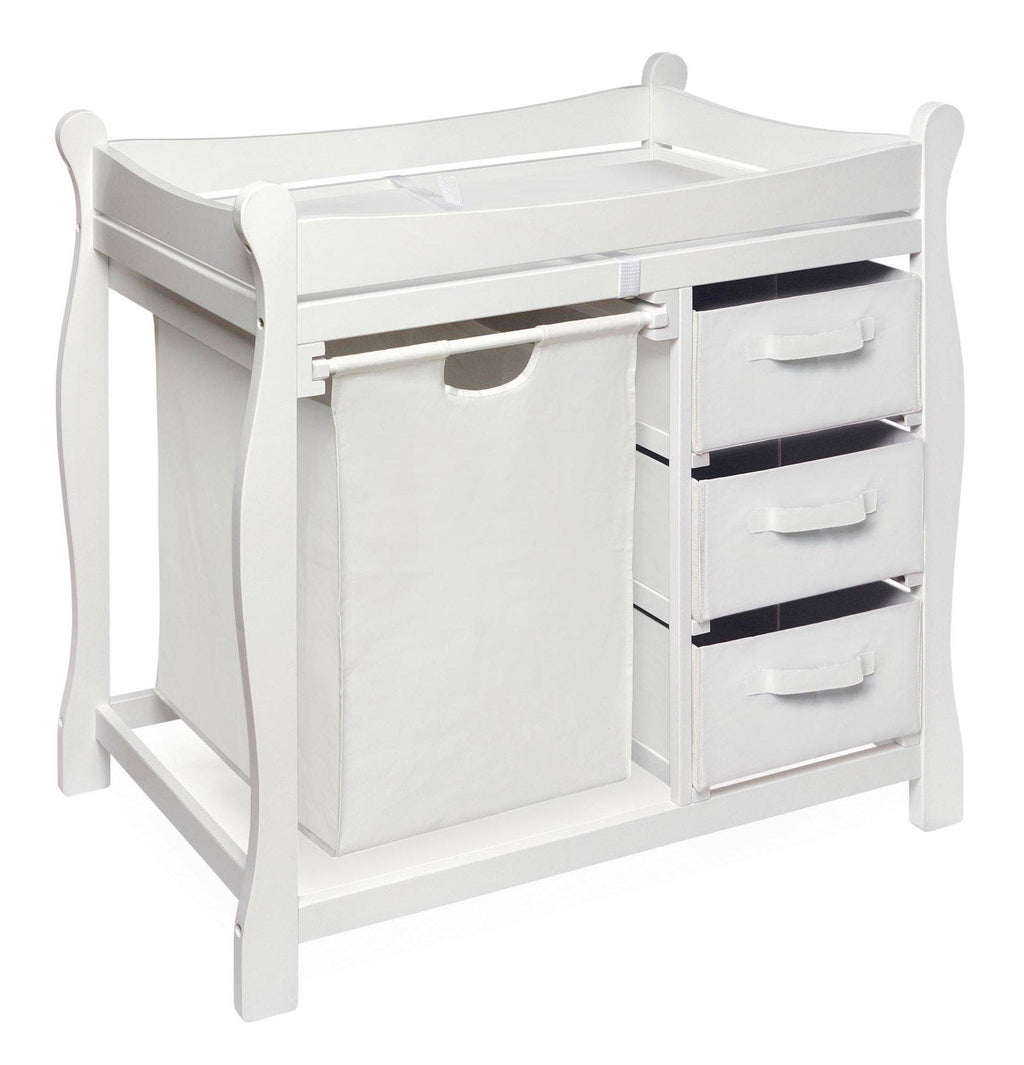 White Changing Table with Hamper and Baskets P843892