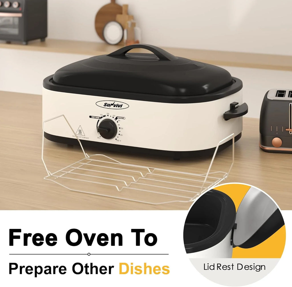 24 Quart Electric Roaster Oven with Glass Lid O20888