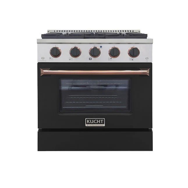 30 4.2 cu ft. Propane Gas Range in Black with Rose Gold Accents N46568