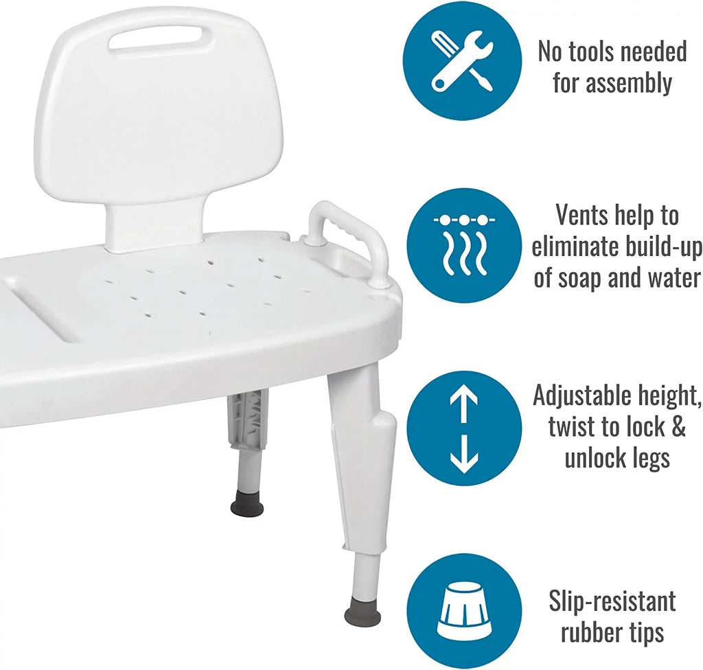 Tool-Free Universal Transfer Bench for Bathtubs & Showers M248326