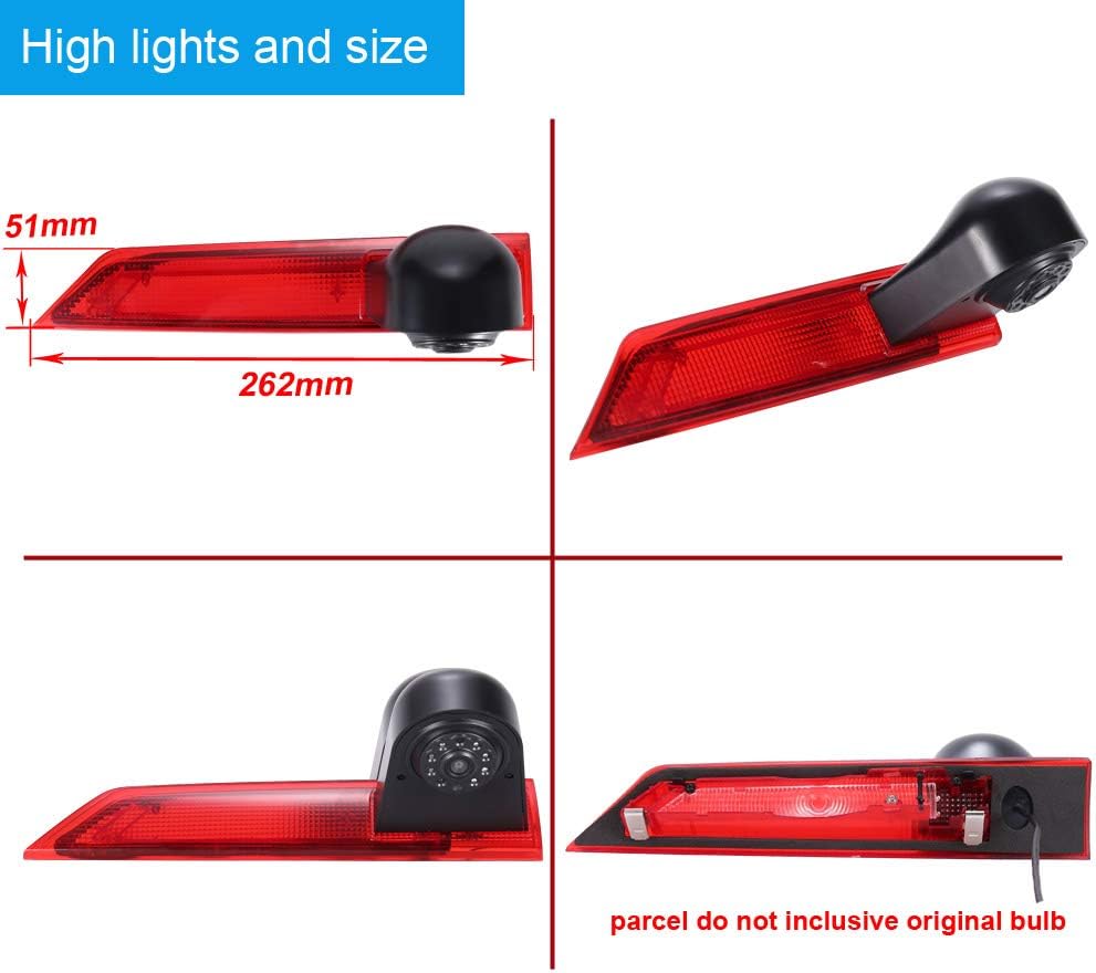 Roof Top Mount Brake Lamp Camera Reverse Rear View Backup Camera for Ford Transit Custom 2012-2016 T729020