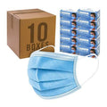 10 Boxes (500 Masks) 3 Layer Disposable Protective Face Masks with Nose Clip & Ear Loops A9850