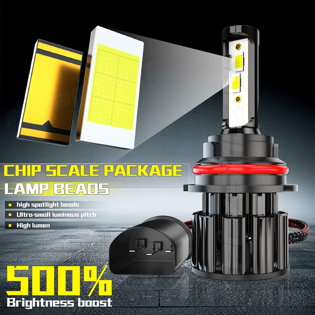 9007 High Low LED Headlight Bulbs, 6000K Cool White, Pack of 2 A812149