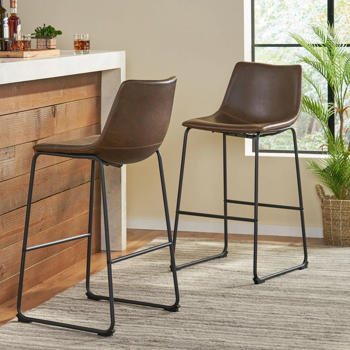 Vintage Brown Bar Stool C22616
