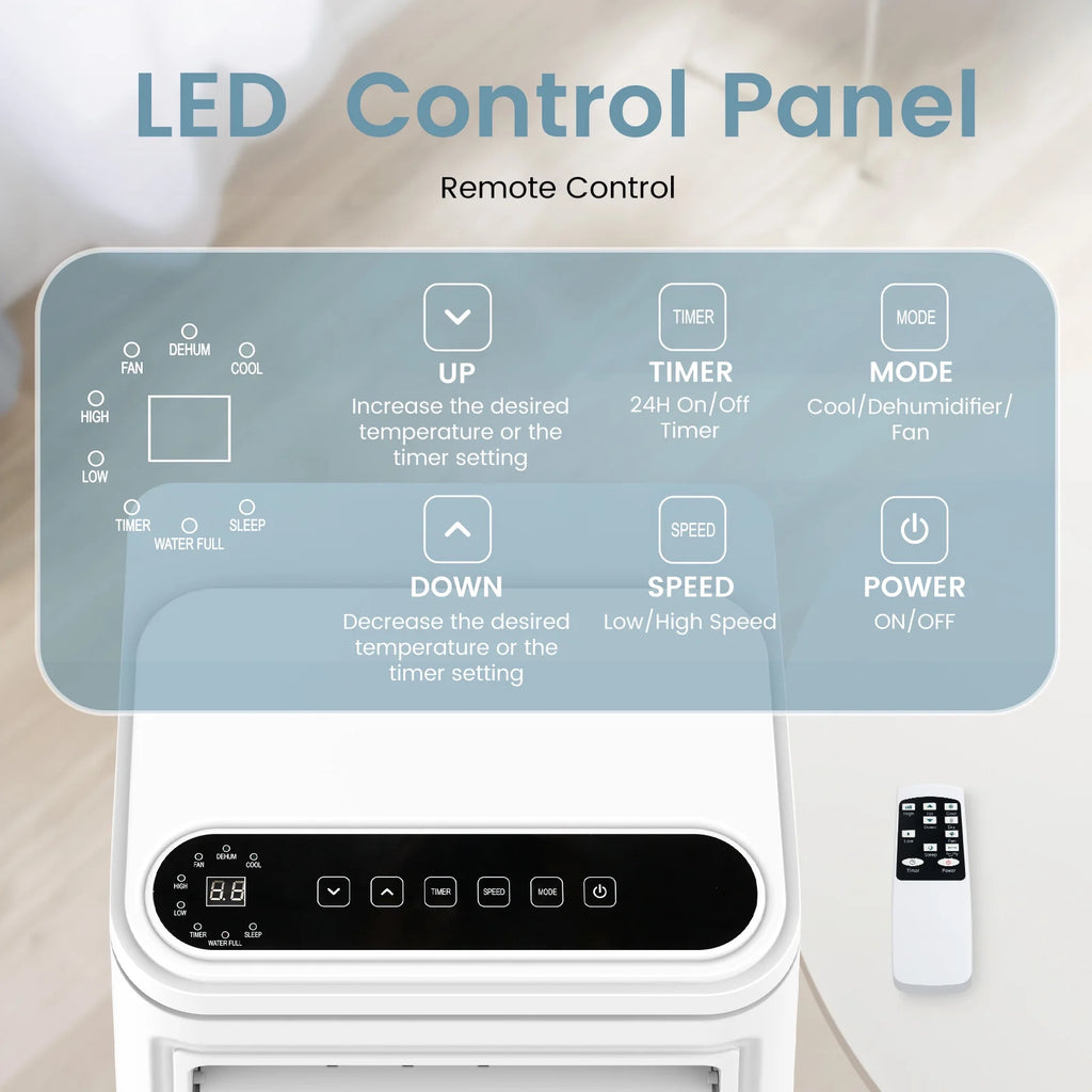 5000BTU Portable Air Conditioner with Remote, Dehumidifier & Fan U15813
