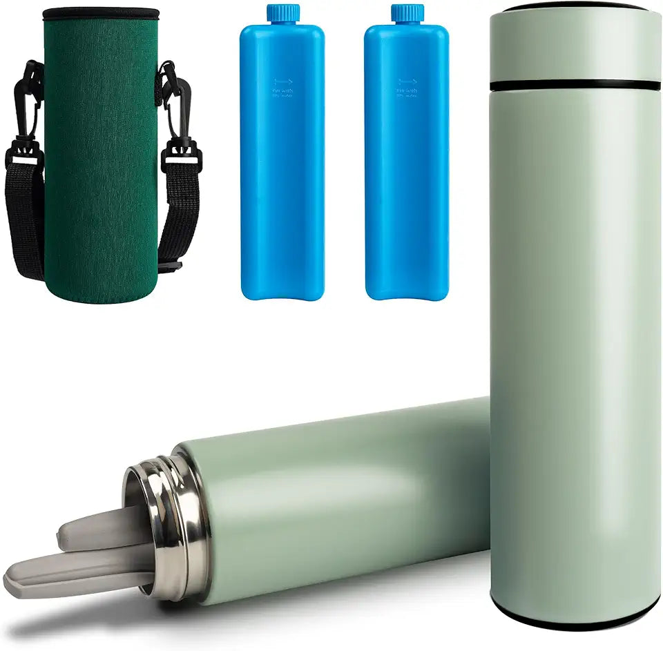 Insulin Pens Cooler Travel Case, TSA Approved Medicine Cooler with 2 Biogel Ice Pack, Green Z2308
