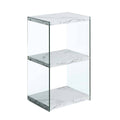 3 Tier Tower Bookcase White Faux Marble I738